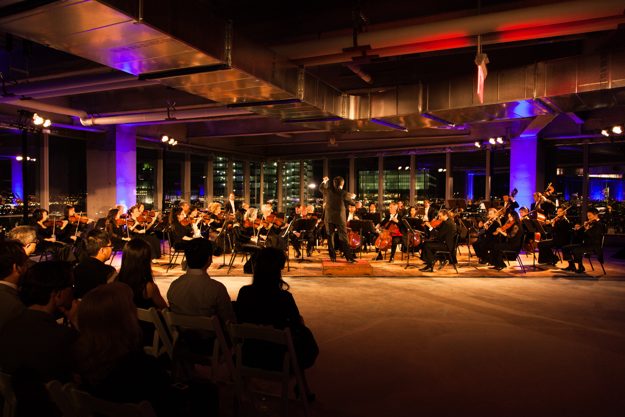 The New York Philharmonic performing at 3 World Trade Center