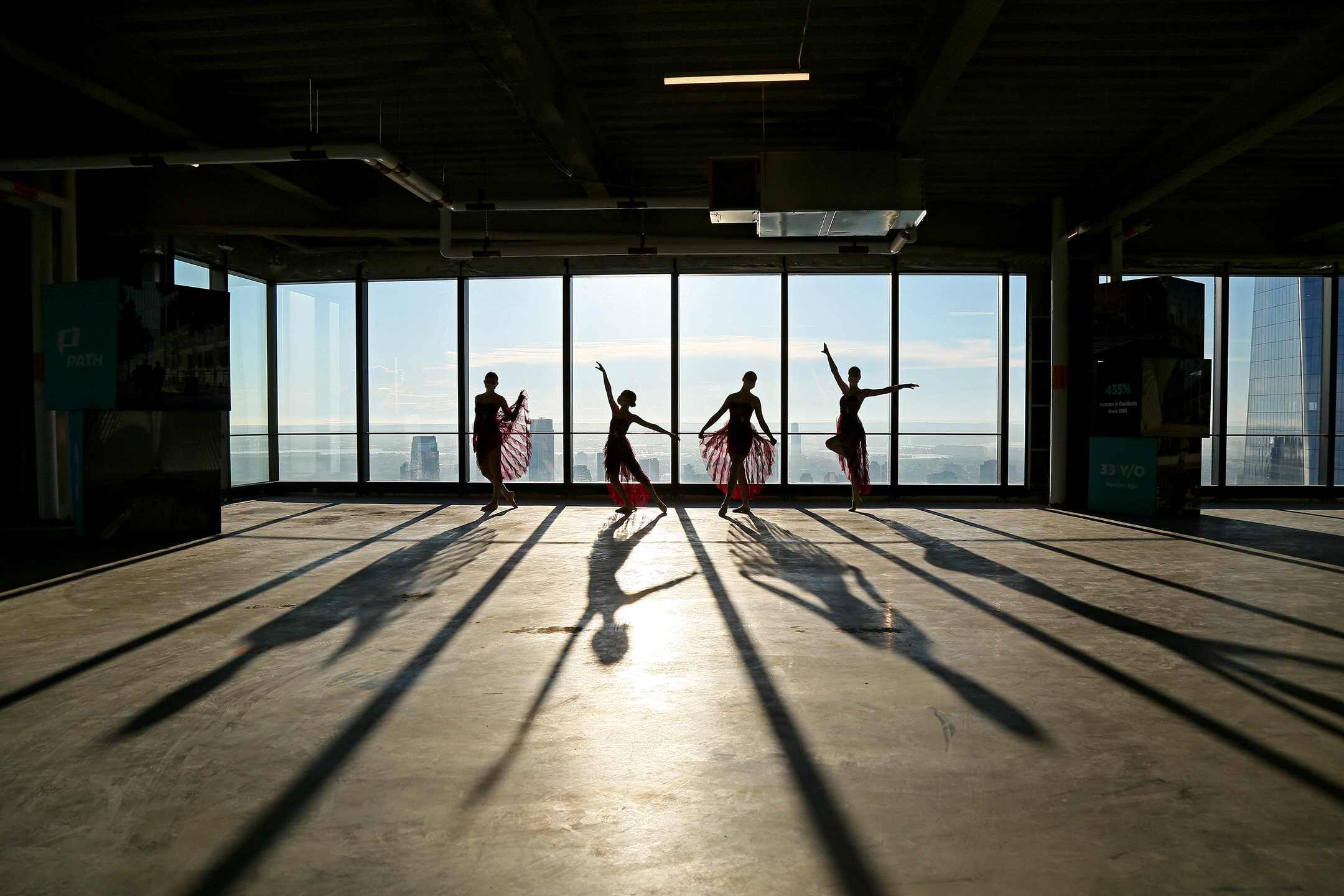 Ballerinas dancing at 3 World Trade Center